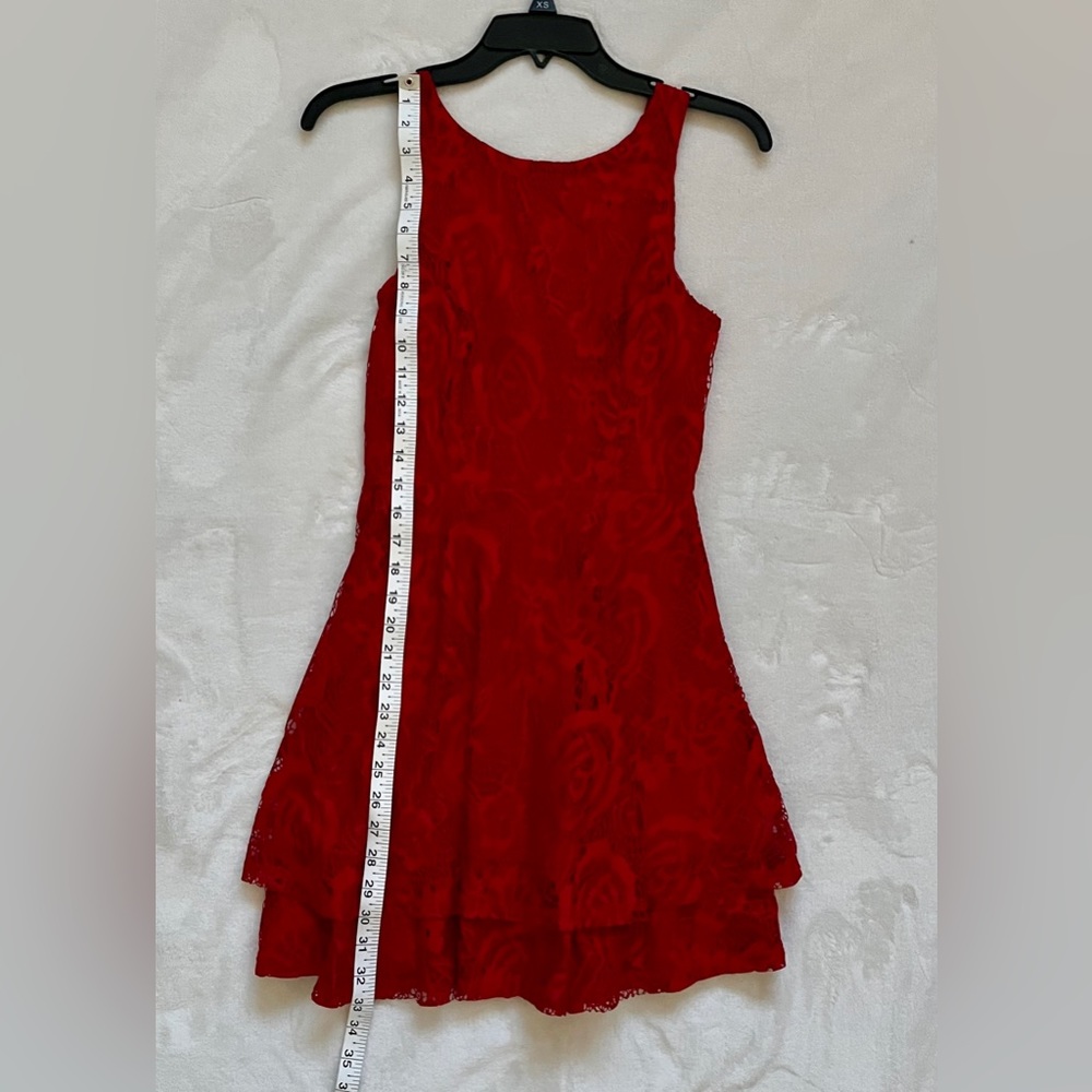 Red Floral Red Lace dress